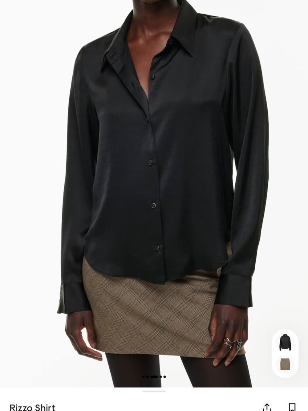 Wilfred Black Satin Button-Up Shirt - Women